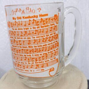 Vintage Hazel Atlas Glass Song Lyric Mug  My Old Kentucky Home